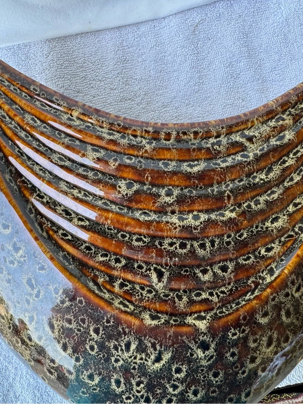 Brown Glazed Ceramic Decorative Bowl - Home Accents